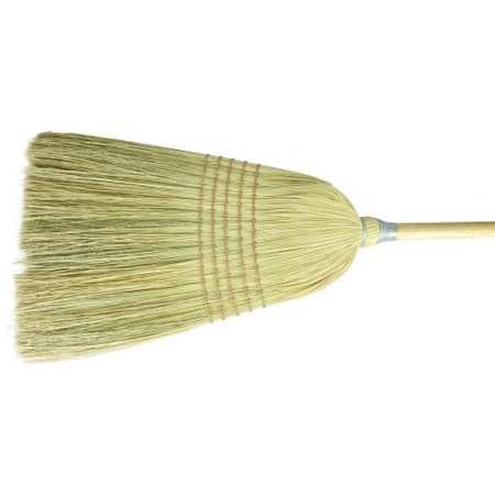 WEILER Janitorial Upright Broom, Corn & Fiber Fill, 57" Overall Length 70308